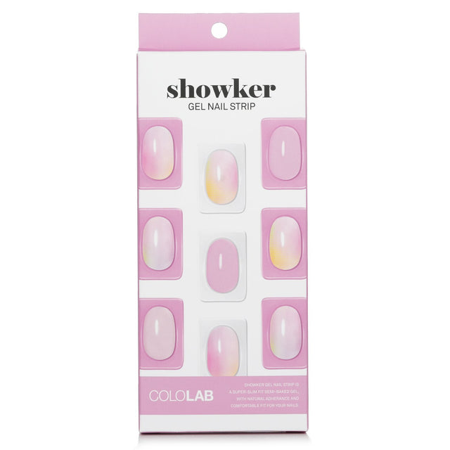 Cololab Showker Gel Nail Strip # CSA111 in Spring Marble design, offering easy application and elegant, long-lasting manicure.