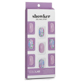 Cololab Showker Gel Nail Strip in Violet Flower design, perfect for easy, salon-quality nail art at home.