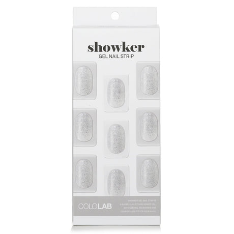 Cololab Showker Gel Nail Strip CNG803 in Twinkle Moonlight design for elegant, long-lasting, and easy nail artistry without drying time.