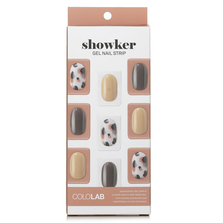 Cololab Showker Gel Nail Strip #CNA202 features bold tiger design for easy, mess-free nail art with long-lasting wear.