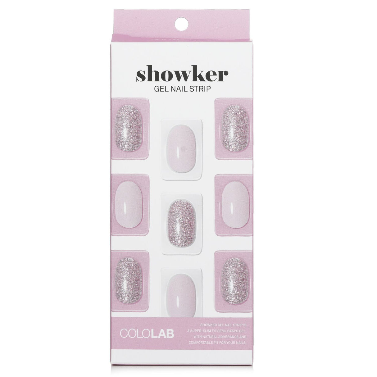 Syrup Pink Cololab Showker Gel Nail Strip #CSF101, easy peel-and-stick application for salon-quality nails at home.