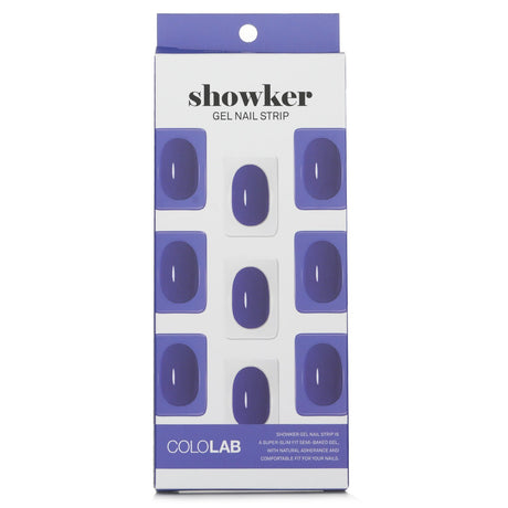 Cololab Showker Gel Nail Strip in Denim Blue, offering easy application, waterproof finish, and salon-quality results at home.