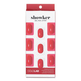 Bright red gel nail strip from Cololab for easy, salon-quality manicures at home, safe, waterproof, and long-lasting.