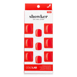 Cololab Showker Gel Nail Strip # CPF504 in Real Red, adhesive latex strips for easy, long-lasting salon-quality manicures.