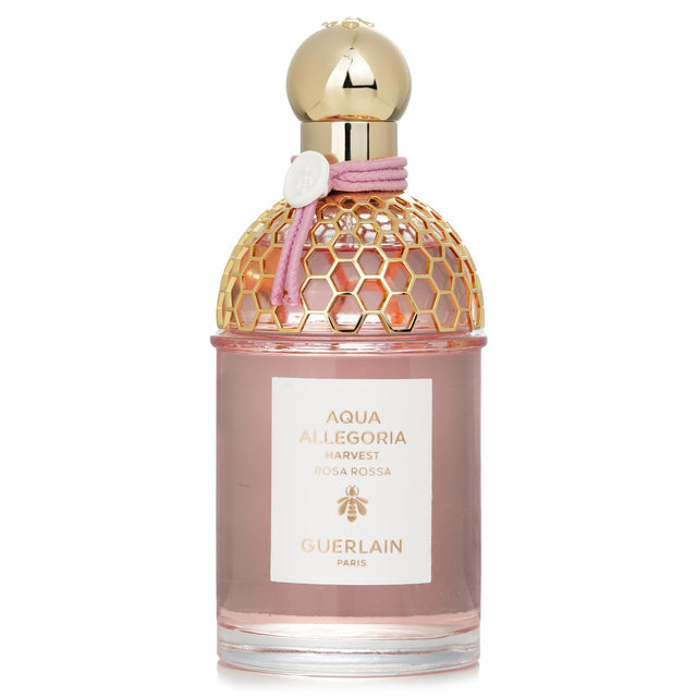 Elegant 125ml bottle of Guerlain Aqua Allegoria Harvest Rosa Rossa, a fresh floral fragrance with rose, lychee, and blackcurrant notes.