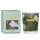 100% beeswax votive candle with neroli, gardenia, and musk scent in a recycled glass jar, ensuring a clean, long-lasting burn.