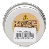 100% beeswax mini tin candle in lavender scent, hand-poured, eco-friendly with a wooden wick, burns for 5 hours.