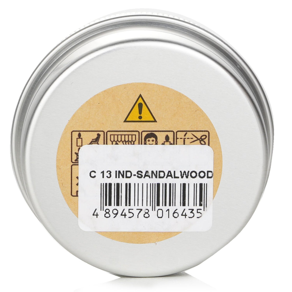 100% beeswax mini tin candle in Indian Sandalwood with wooden wick, burns for 5 hours, eco-friendly and handmade.