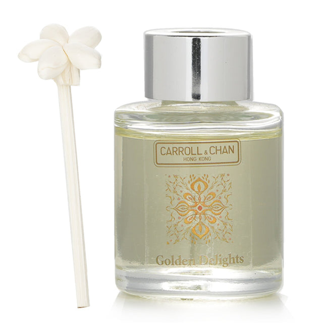 Mini diffuser featuring scents of amber, peach, leather, and oud, perfect for small spaces and elegant gifting.