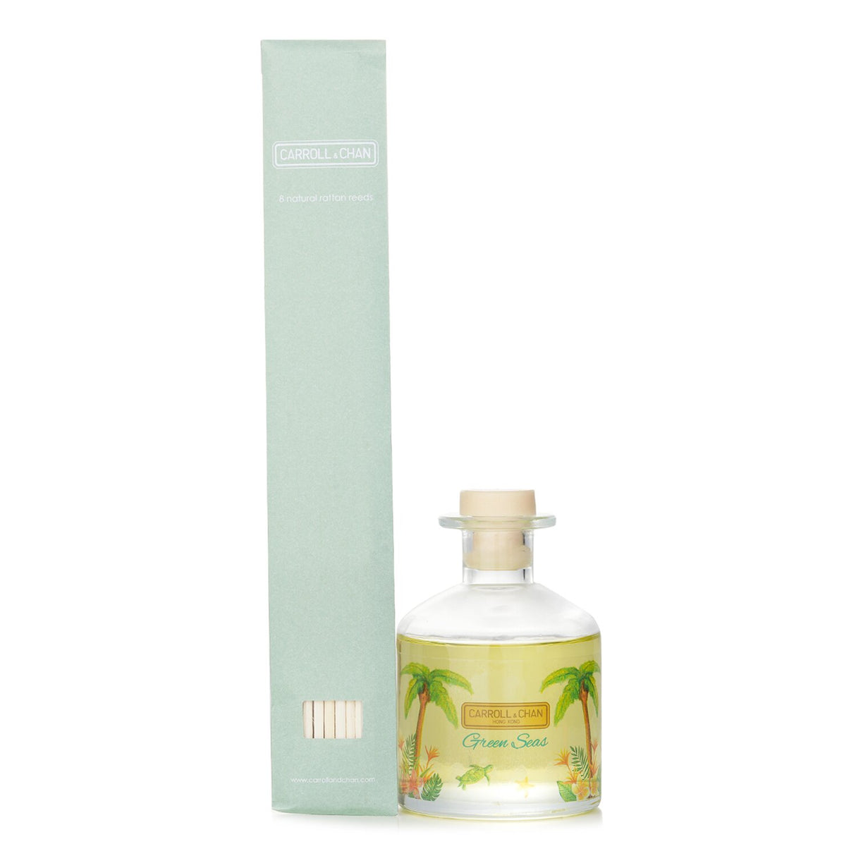 Carroll & Chan Green Seas Reed Diffuser, 200ml, offering a refreshing ocean scent in an elegant design for home decor.