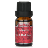 Fragrance oil bottle featuring a blend of fresh red rose scent and earthy Asian oud, perfect for diffusers and candles.