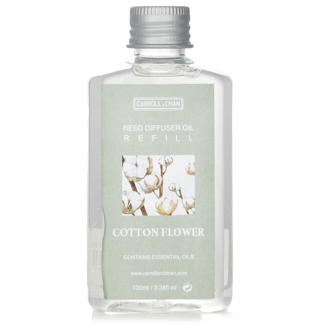 Carroll & Chan Reed Diffuser Refill in Cotton Flower, 100ml, for a soothing, fresh linen aroma in your home.