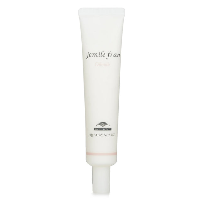 Milbon Jemile Fran Oil Milk 40g, a luxurious hair cream with apricot oil for frizz control and UV protection, also doubles as hand cream.