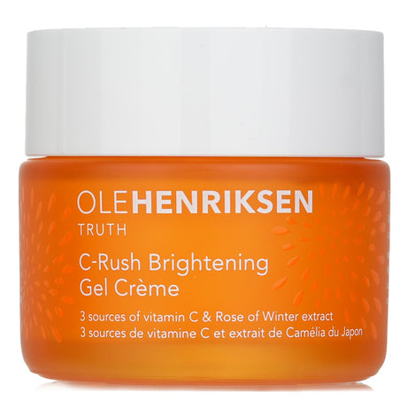 Ole Henriksen Truth C-Rush Brightening Gel Crème, a peachy facial moisturizer with Vitamin C for radiant, youthful skin.