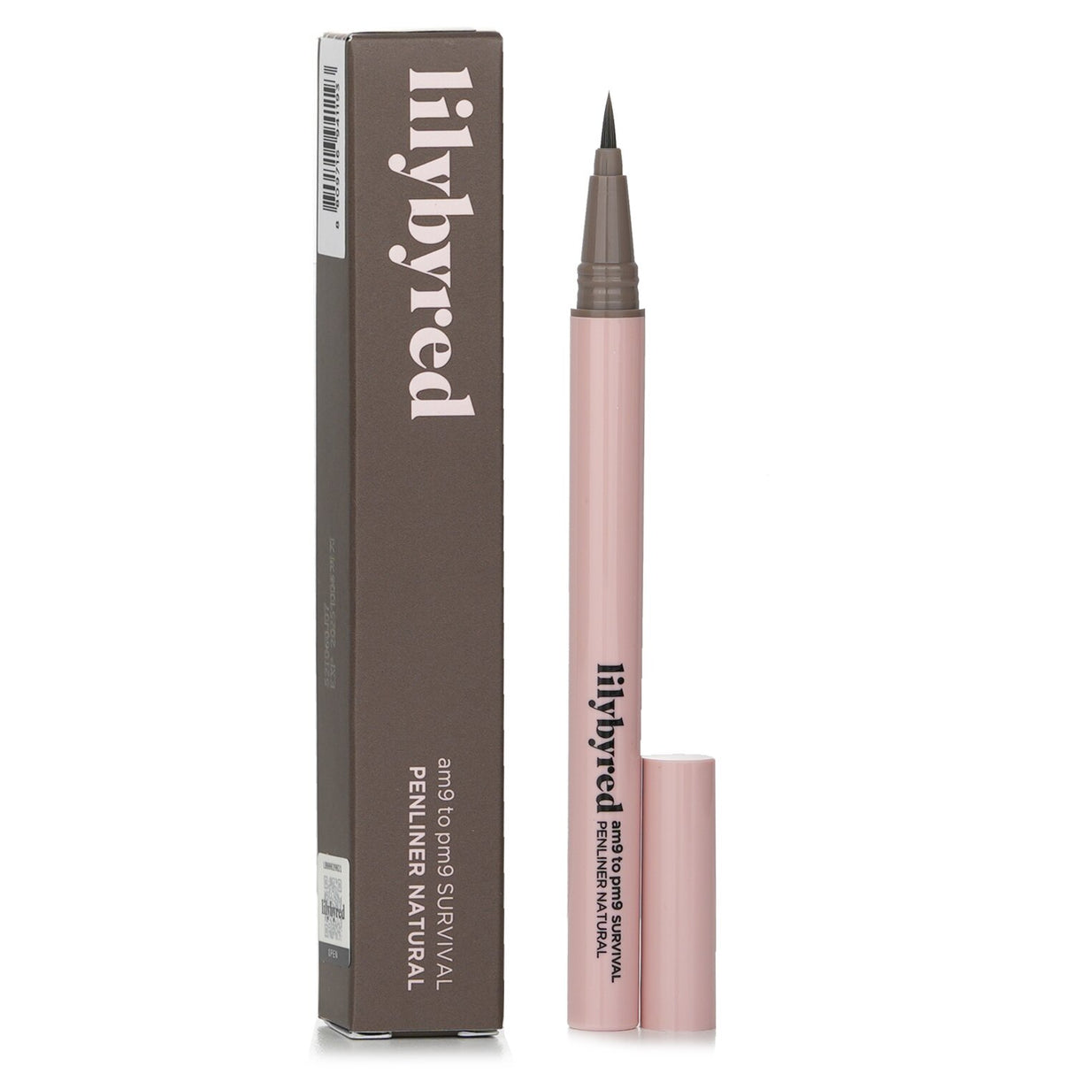 Lilybyred am9 to pm9 Survival Penliner Natural #03 featuring a precise 0.1mm brush for long-lasting, smudge-proof eyeliner.