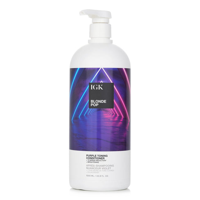 Purple toning conditioner for blonde hair, neutralizes brassiness, boosts shine, enriched with squalene and violet pigment.