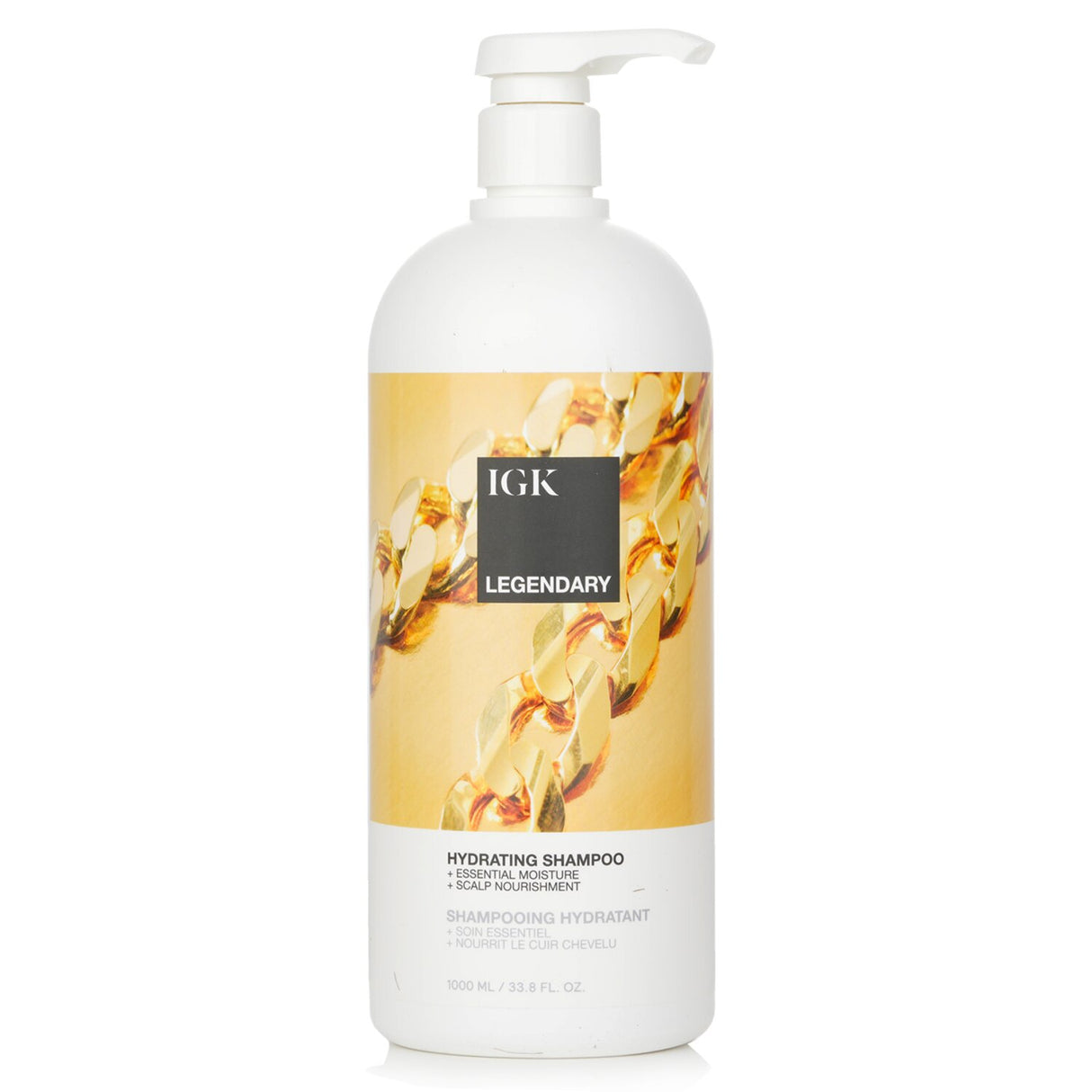 IGK Legendary Hydrating Shampoo 1000ml - vegan shampoo with red sea algae for deep hydration, shine, and healthy, soft hair.