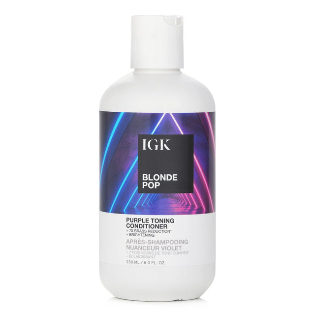 Purple toning conditioner for blonde hair, neutralizes brassiness and enhances shine with violet pigments and squalene.