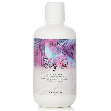 Hydrating anti-frizz shampoo with coconut milk and hyaluronic acid for smooth, manageable hair, safe for all hair types.