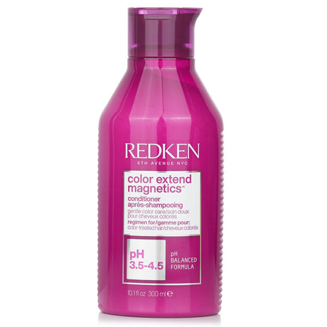 Redken Color Extend Magnetics Conditioner for color-treated hair, 300ml, nourishes, protects, and enhances color vibrancy.