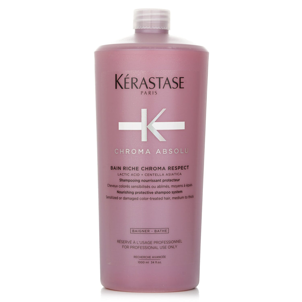 Nourishing shampoo for color-treated hair, reduces porosity and frizz while enhancing shine, sulfate-free formula.