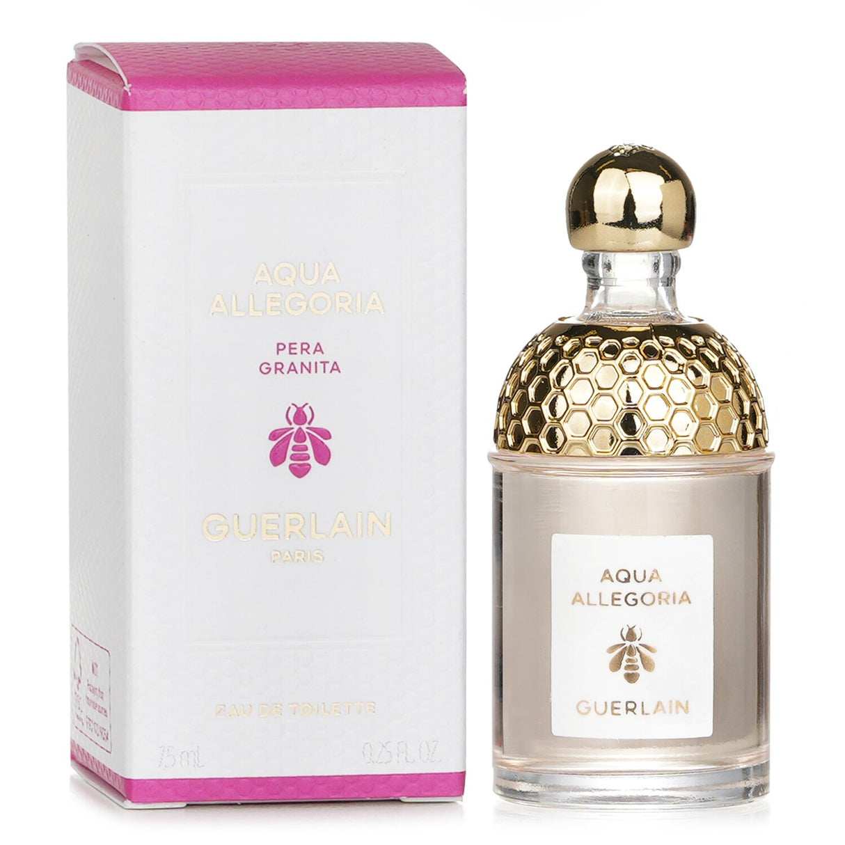 Guerlain Aqua Allegoria Pera Granita Eau De Toilette 7.5ml: a fruity floral blend of pear, bergamot, and jasmine, perfect for any occasion.