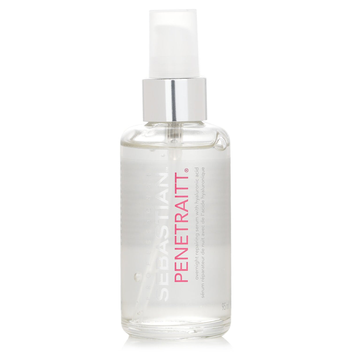 Overnight hair serum with Hyaluronic Acid for deep repair and hydration, ideal for dry, damaged hair. 95ml bottle.