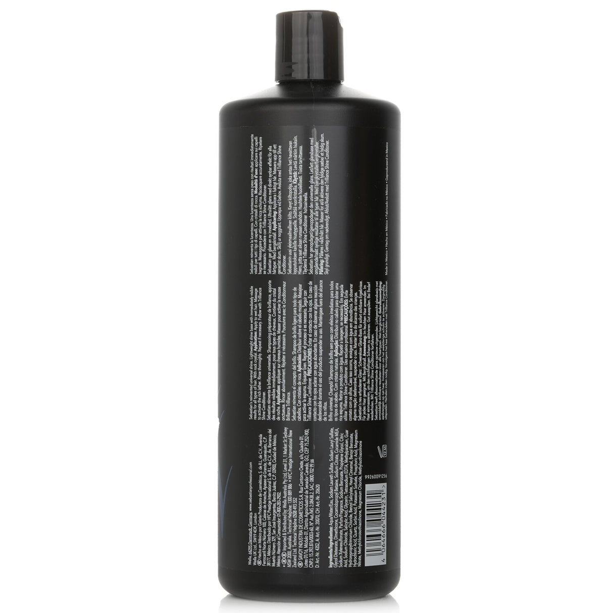 Sebastian Trilliance Shampoo 1000ml, a light-diffusing formula with rock crystal extract for enhanced shine and smooth hair.