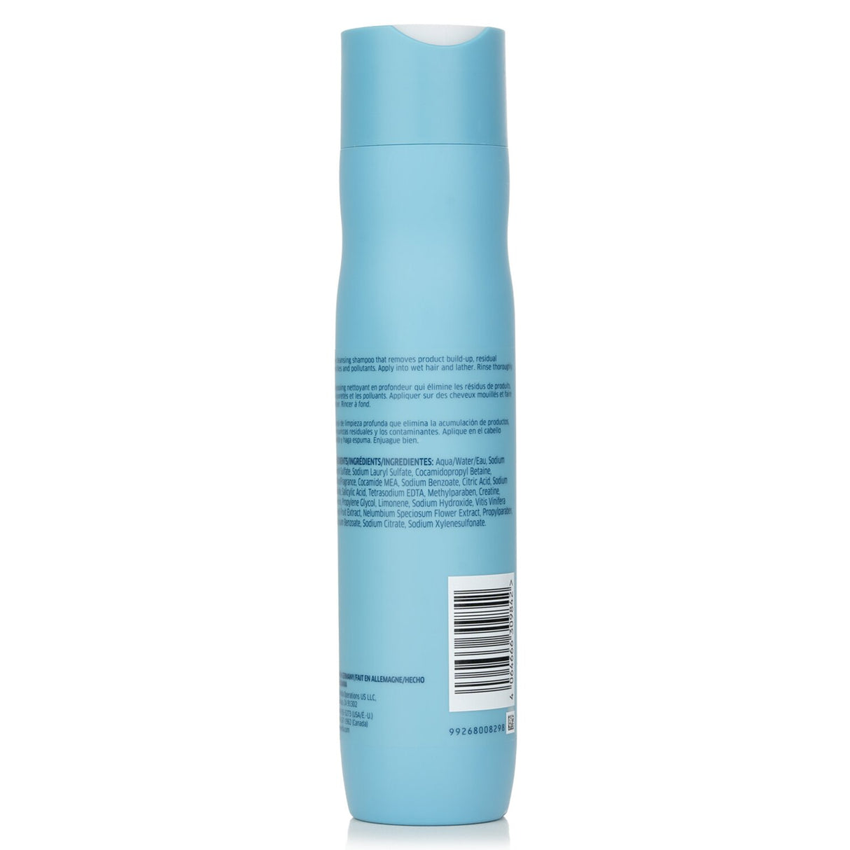 Wella Invigo Aqua Pure 300ml shampoo bottle with fresh design, ideal for deep cleansing and revitalizing all hair types.