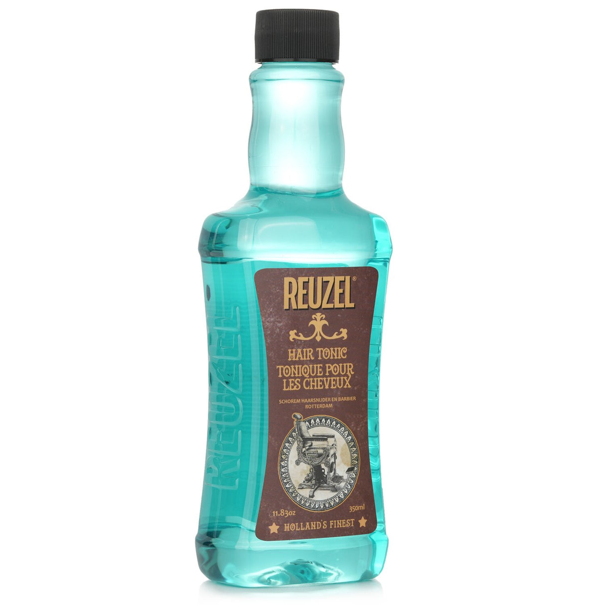 Reuzel Hair Tonic 350ml nourishes, hydrates, and soothes scalp with witch hazel, nettle, rosemary, and horsetail extracts.