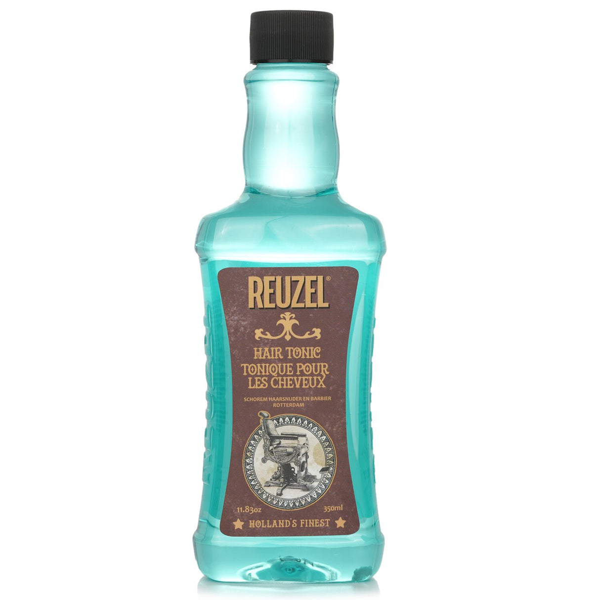 Reuzel Hair Tonic 350ml revitalizes hair and scalp, infused with witch hazel, nettle, rosemary, and horsetail extracts for nourishment.