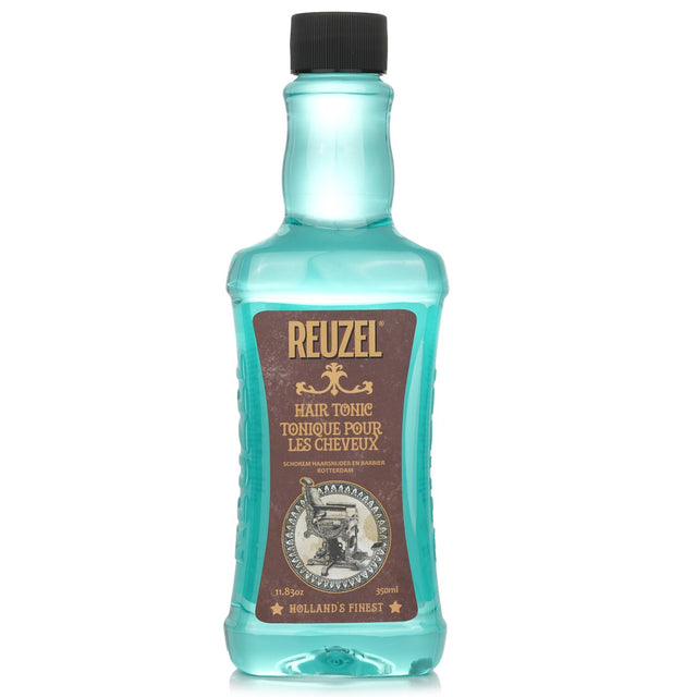 Reuzel Hair Tonic 350ml revitalizes hair and scalp, infused with witch hazel, nettle, rosemary, and horsetail extracts for nourishment.