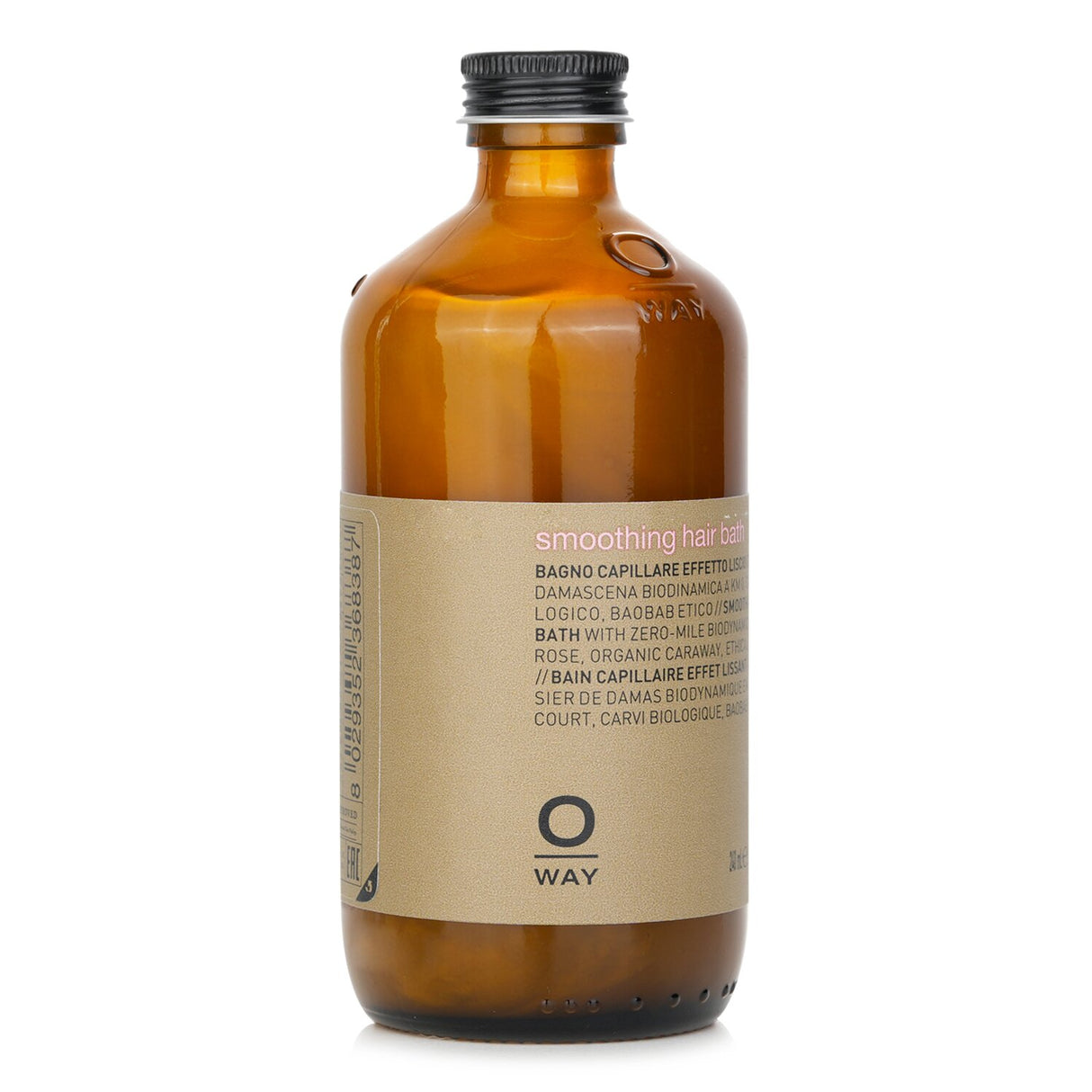 Oway Smoothing Hair Bath in a 240ml bottle, a gentle cleanser for dry hair that enhances shine and smoothness.