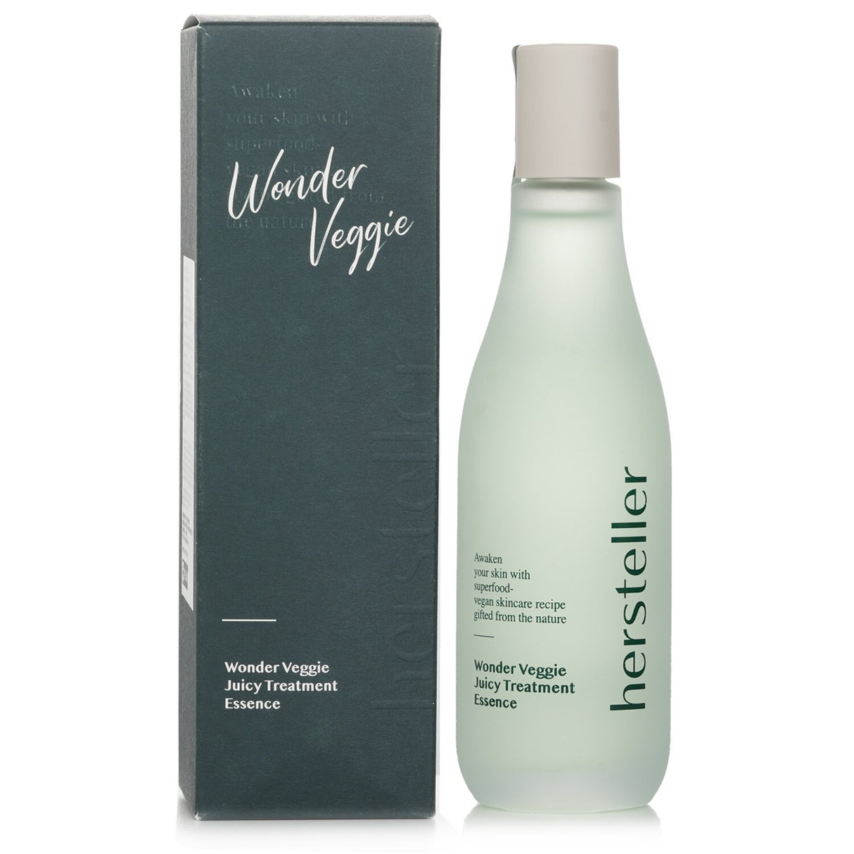Vegan facial essence with kale extract, antioxidants, and basil water for luminous, hydrated, and balanced skin.