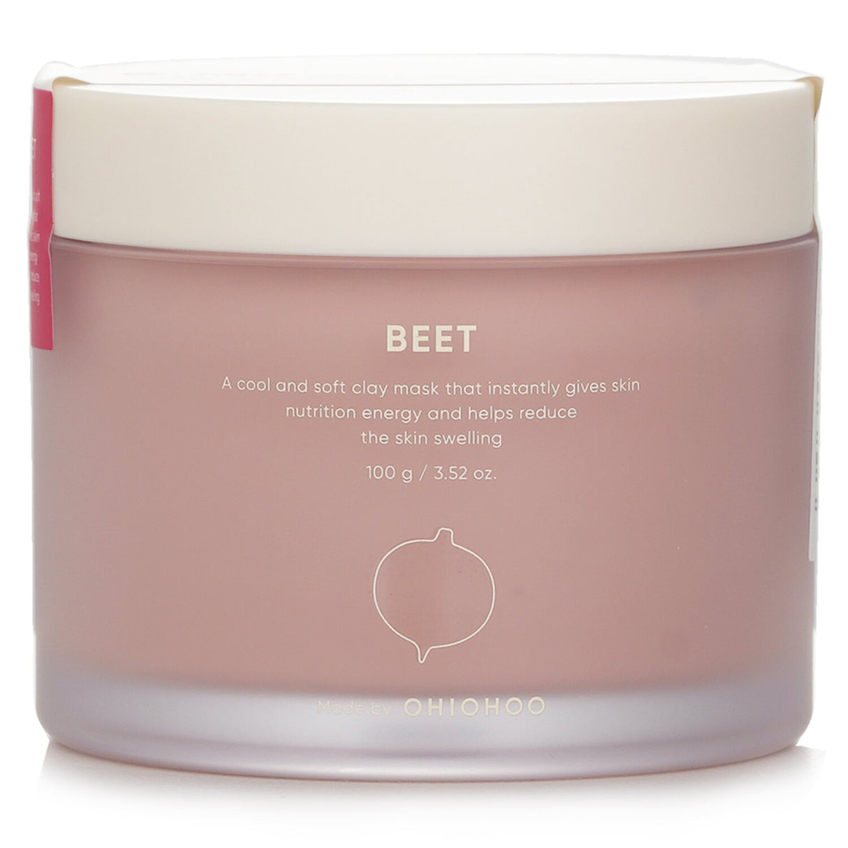 Vegan facial mask with beetroot, clay, and pumpkin for refreshed skin, reducing puffiness and enhancing complexion.