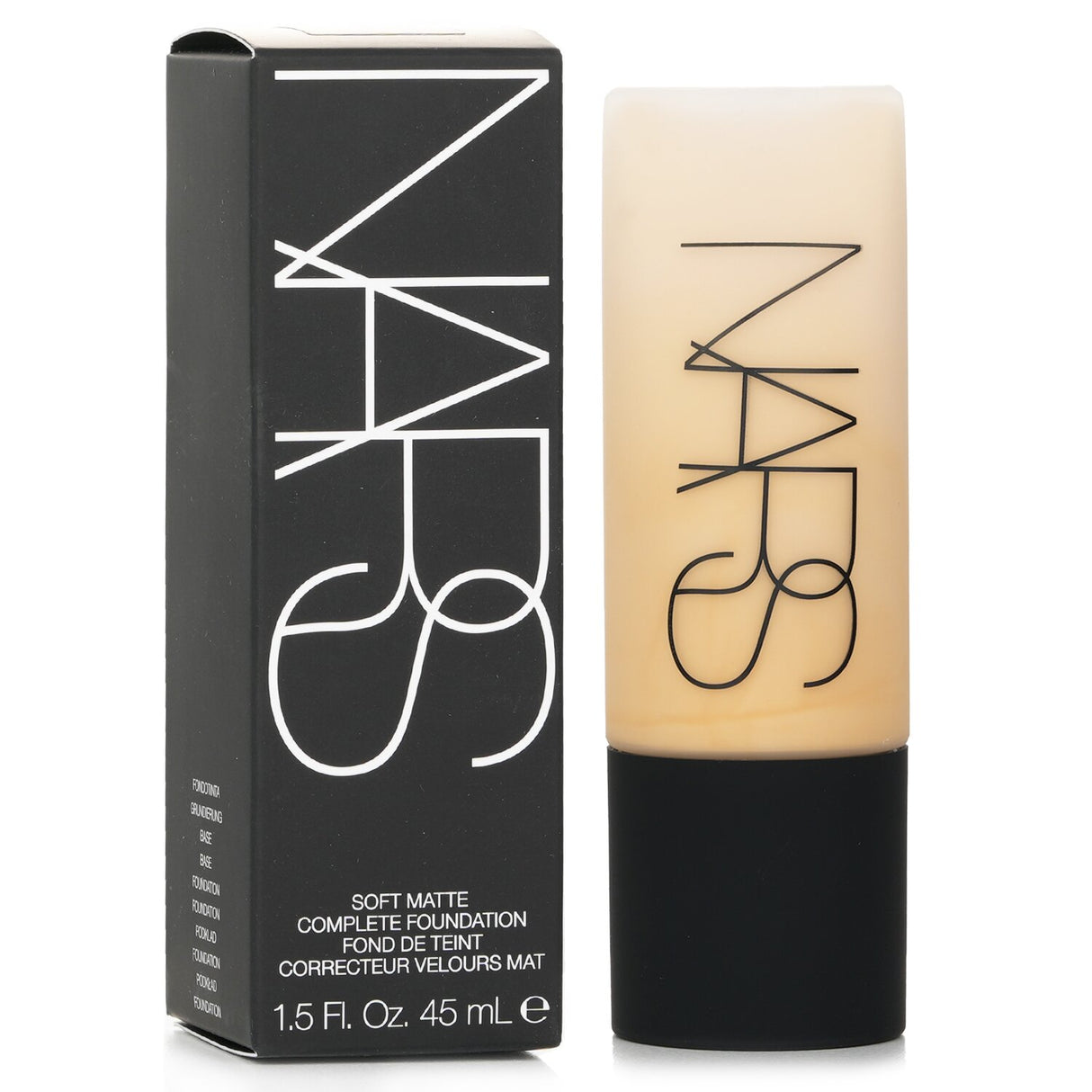 NARS Soft Matte Complete Foundation #Gobi, 45ml, offers full coverage with a shine-proof, lightweight formula for a flawless complexion.