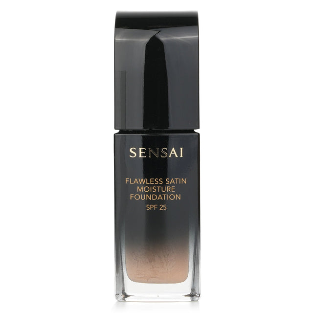 Kanebo Sensai Flawless Satin Moisture Foundation in Honey Beige, 30ml, offers a creamy texture, SPF 25, and a luminous, hydrating finish.