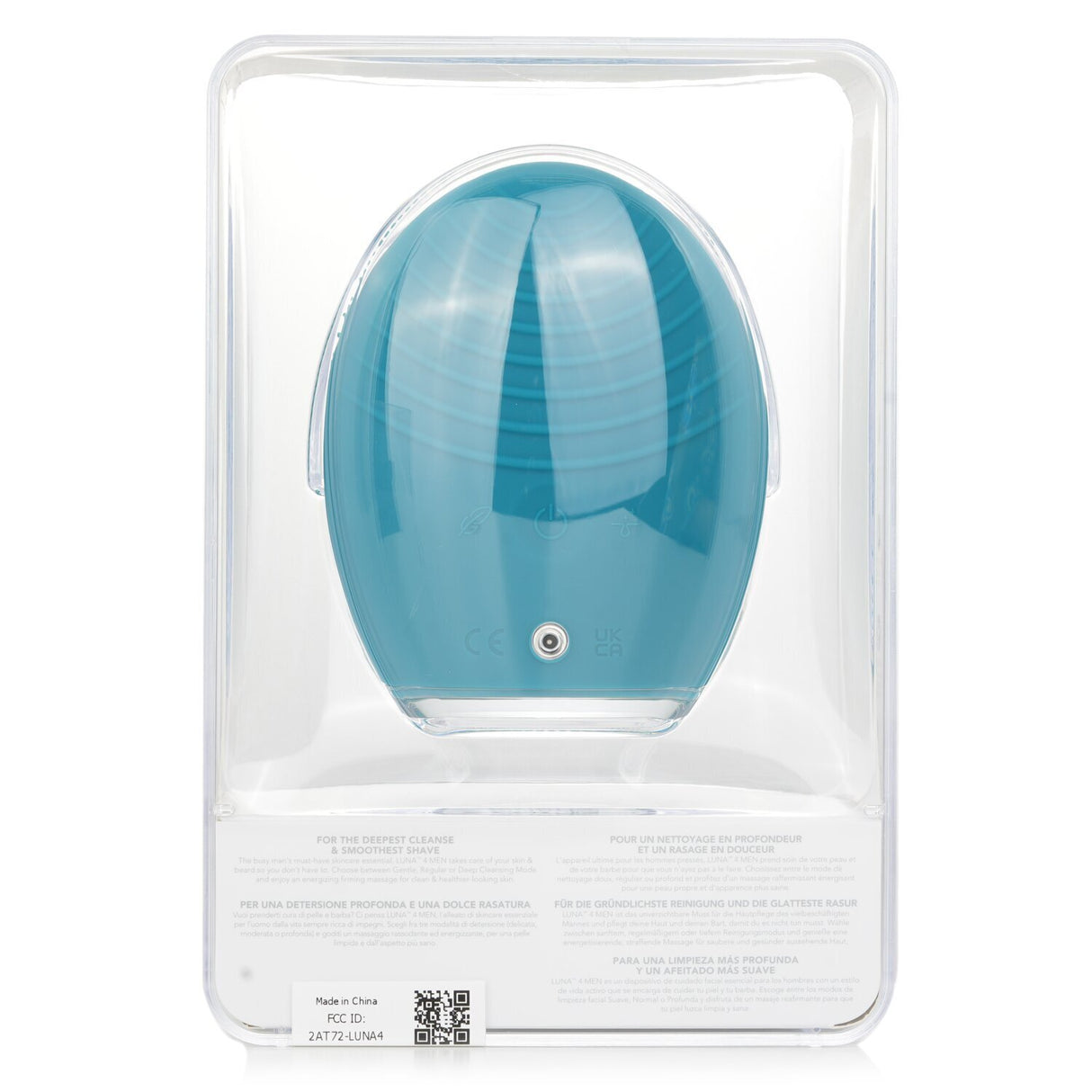Foreo Luna 4 Men facial cleansing and firming device in sleek design, offering deep cleanse and T-Sonic massage for men's skincare.