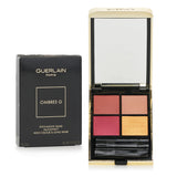 Guerlain Ombres G Eyeshadow Quad #214 features 4 shades with satin, matte, metallic, and pearl finishes, enriched with winter rose oil.