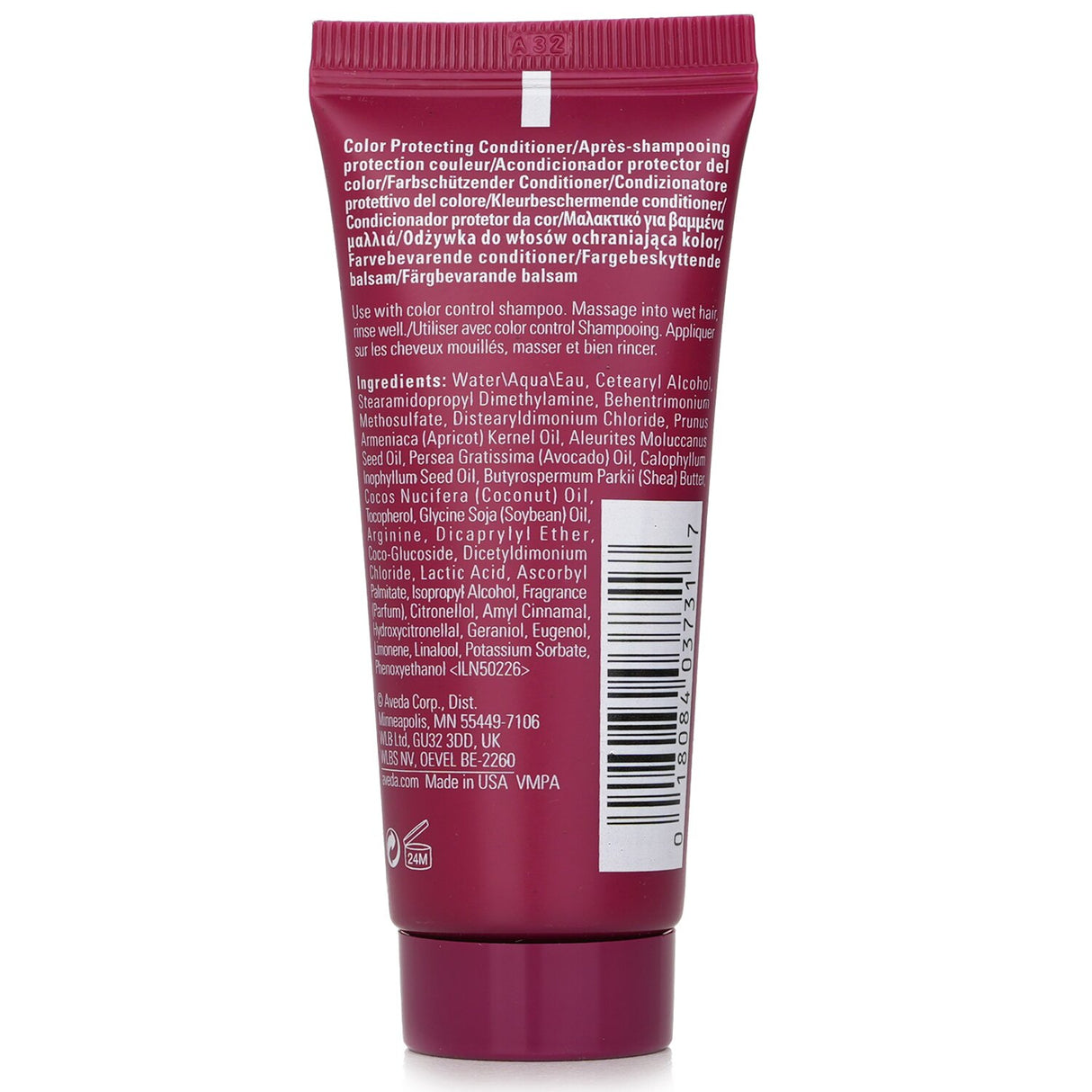 Aveda Color Control Conditioner, 40ml, vegan formula for color-treated hair, detangles, seals cuticles, and enhances shine.