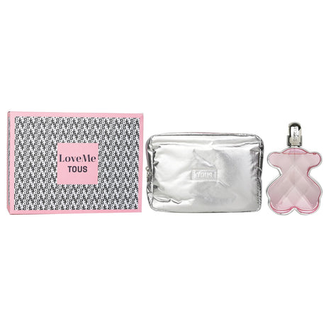 Eau de Parfum 90ml and chic bag set, embodying romance with floral and fruity notes, perfect gift for modern women.