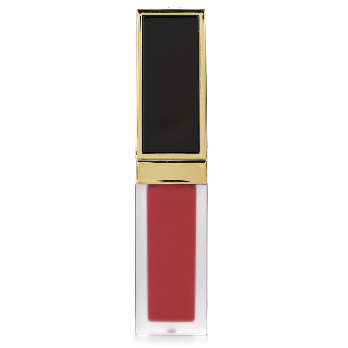 Tom Ford Liquid Lip Luxe Matte in #129 Carnal Red, a luxurious 6ml lipstick offering vibrant color, soft matte finish, and moisturizing benefits.