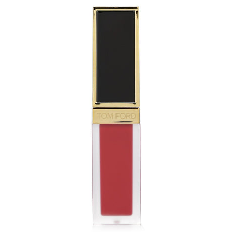 Tom Ford Liquid Lip Luxe Matte in #129 Carnal Red, a vibrant, buildable lip product with a soft matte finish and moisturizing rose extract.