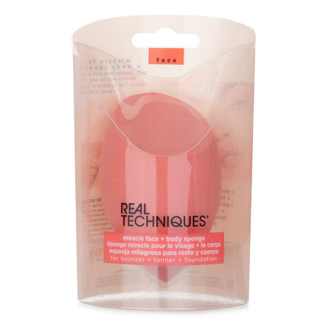 Real Techniques Miracle Face and Body Sponge set for seamless makeup application with advanced foam technology and unique 3-point design.