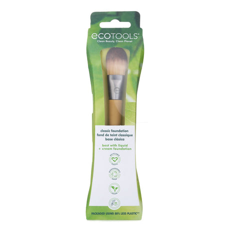 EcoTools Classic Foundation Brush with eco-friendly bamboo handle and dense Taklon bristles for flawless makeup application.