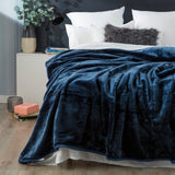 Renee Taylor Heavy Weight Acrylic Mink Blanket  Indigo