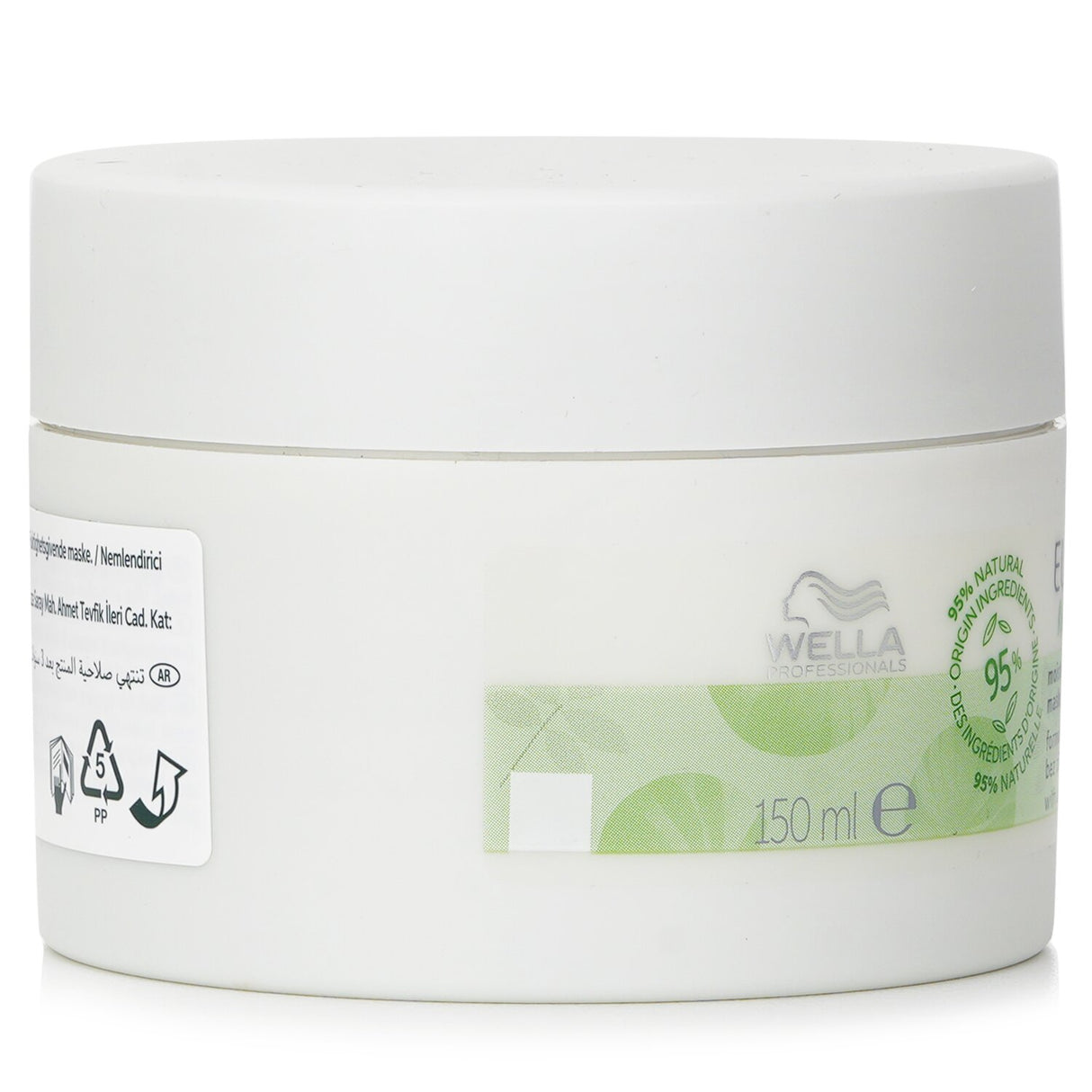 Wella Elements Renewing Mask in a 150ml jar, revitalizing hair with NuTREE complex for softness and shine, safe for all hair types.