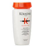 Kerastase Nutritive Bain Satin Shampoo in eco-friendly packaging, hydrates fine to medium dry hair for softness and shine.