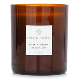 Essential Parfums Rose Magnetic candle by Sophie Labbe with rose fragrance, 90-hour burn time, eco-friendly, and elegant design.