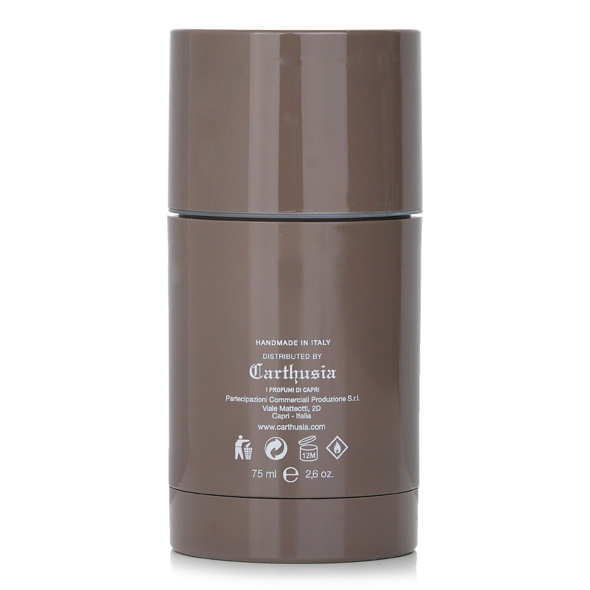 Carthusia Uomo Deodorant Stick in 75ml offers a sophisticated fougere scent, providing lasting freshness and comfort for men.